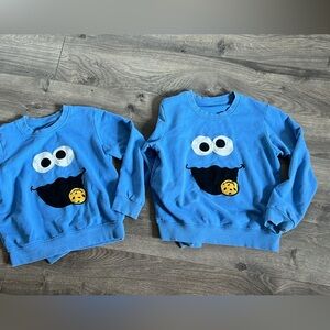 6 & 7 Cookie Monster light cotton crew neck sweaters